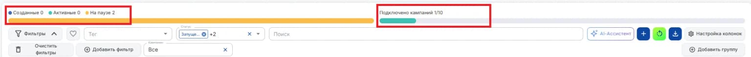 Верхняя часть таблицы