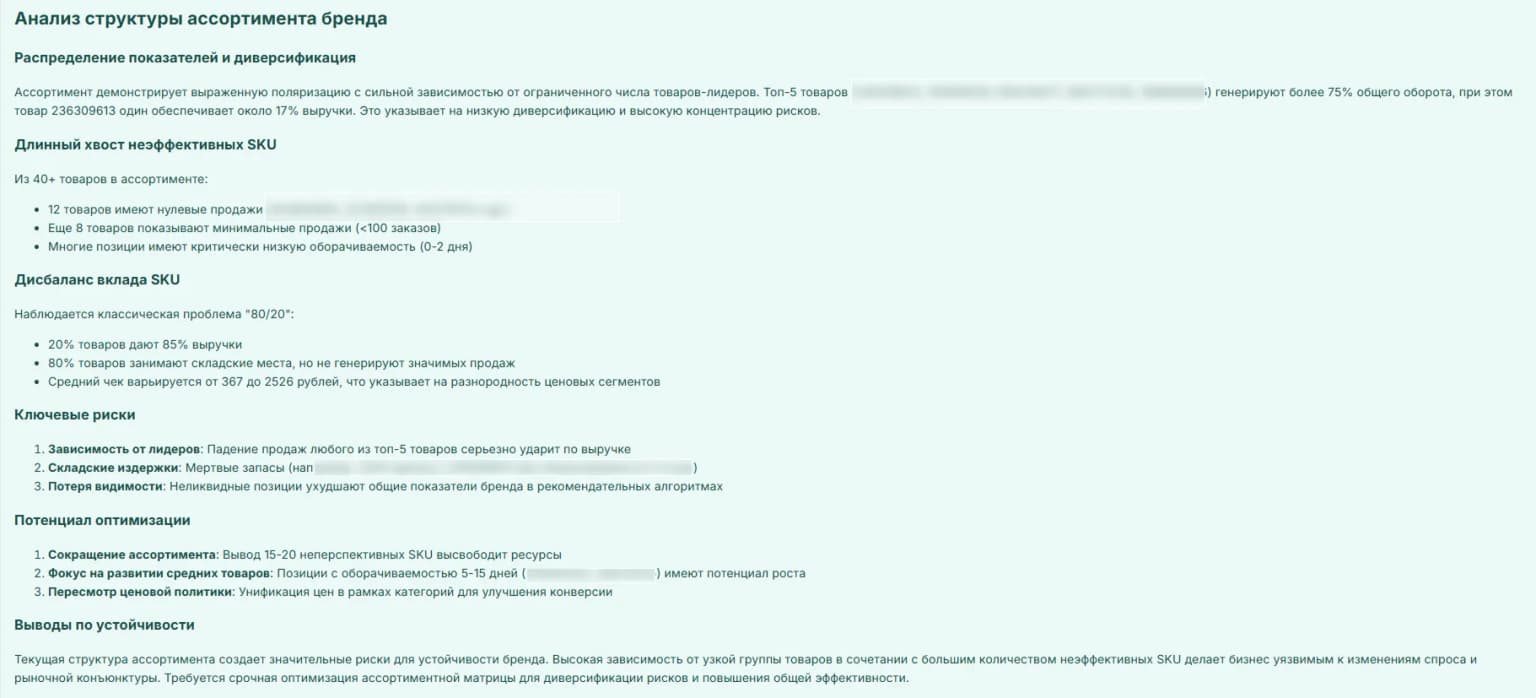Товар AI сводка